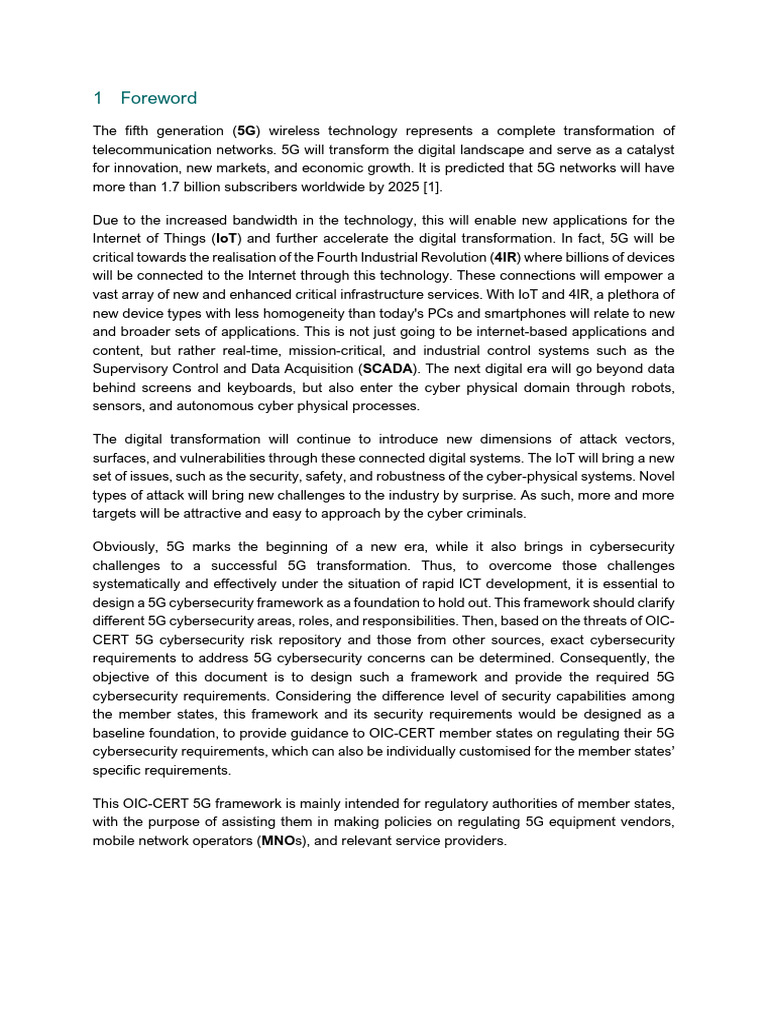 OIC-CERT 5G Security Framework Project Write Up | PDF | Computer ...