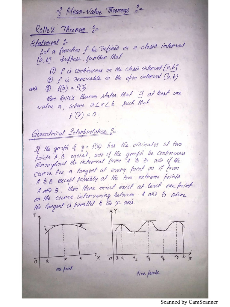 Lagrange Mean Value Theorem and Rolle's Theorem | PDF