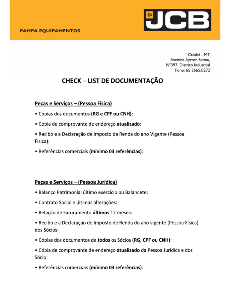 Check List - Compra À Prazo. | PDF