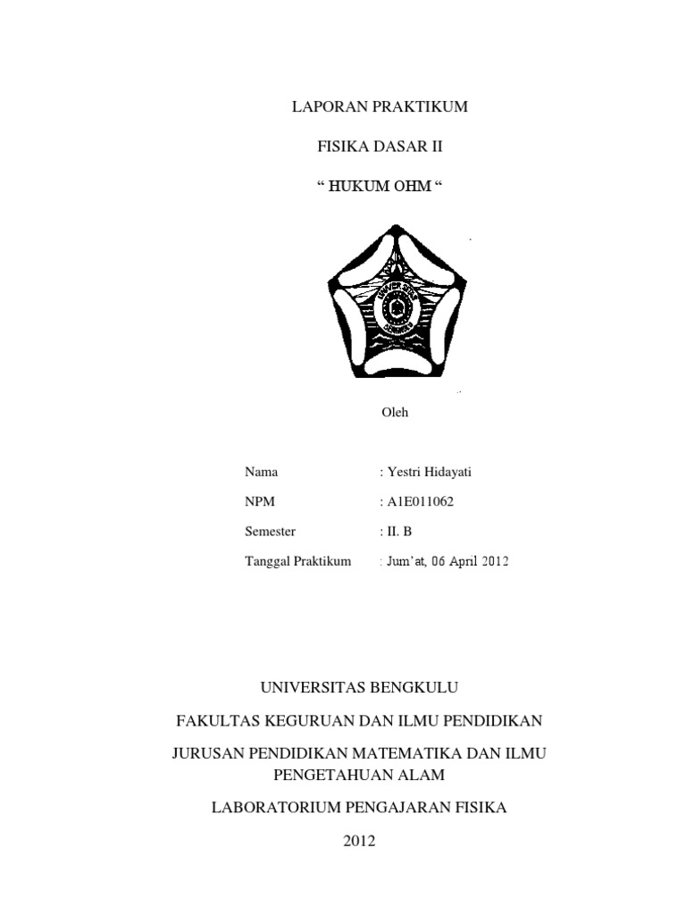 Contoh Makalah Laporan Praktikum Hukum Ohm - Kumpulan Contoh Laporan