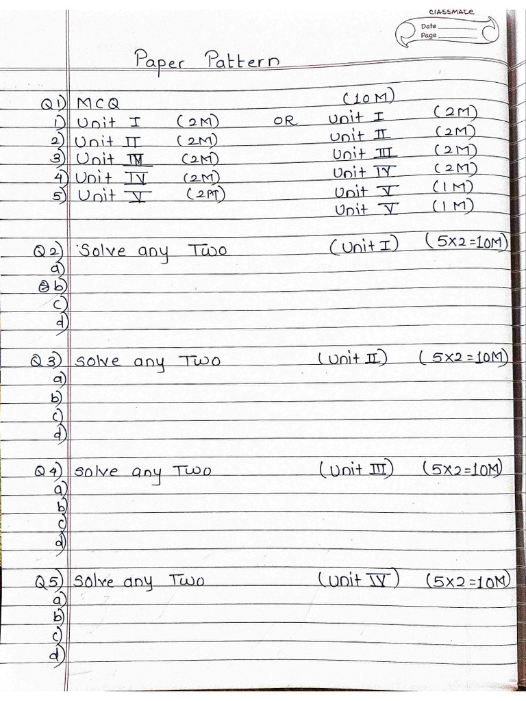 Engineering Mathematics I Question Paper Pattern and Important Topics | PDF