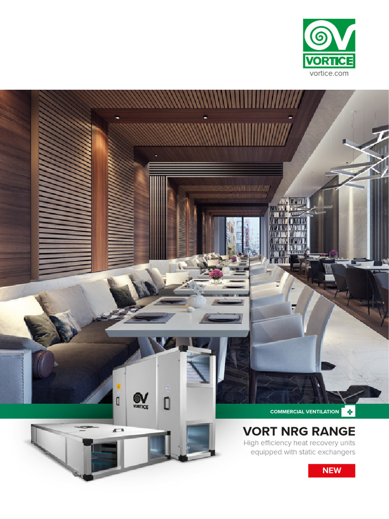 Pubblicita Commercial Ventilation VORT NRG Range 146605 | PDF ...