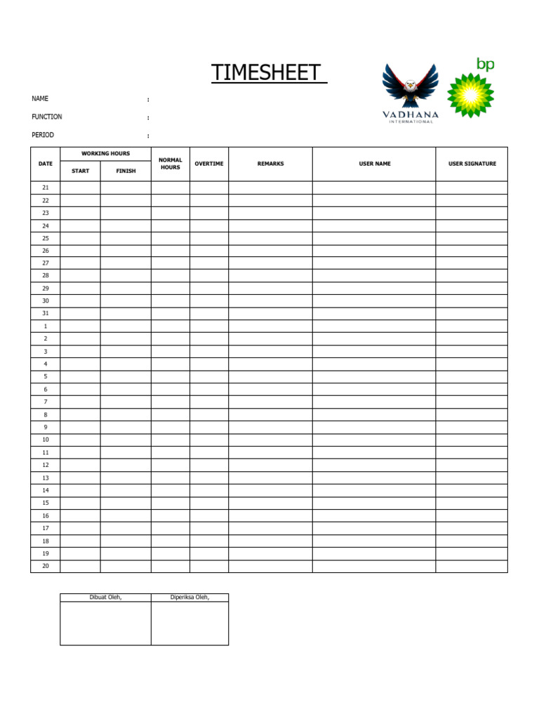 Timesheet 1 | PDF