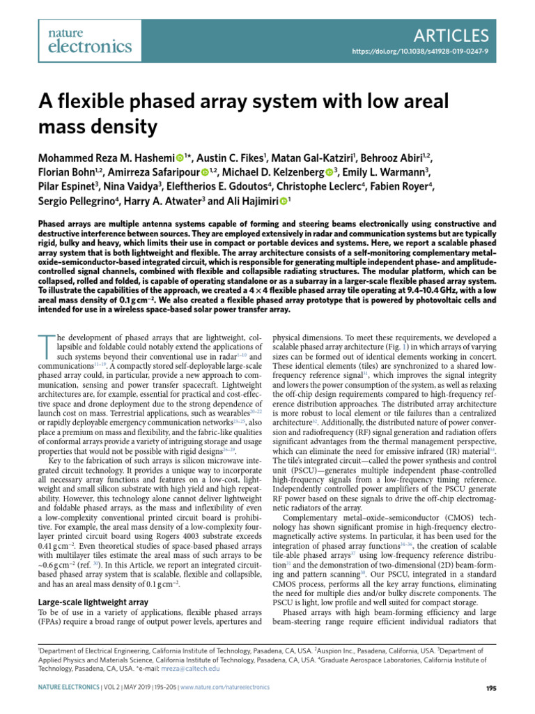 A Flexible Phased Array System With Low Areal | PDF | Antenna (Radio ...
