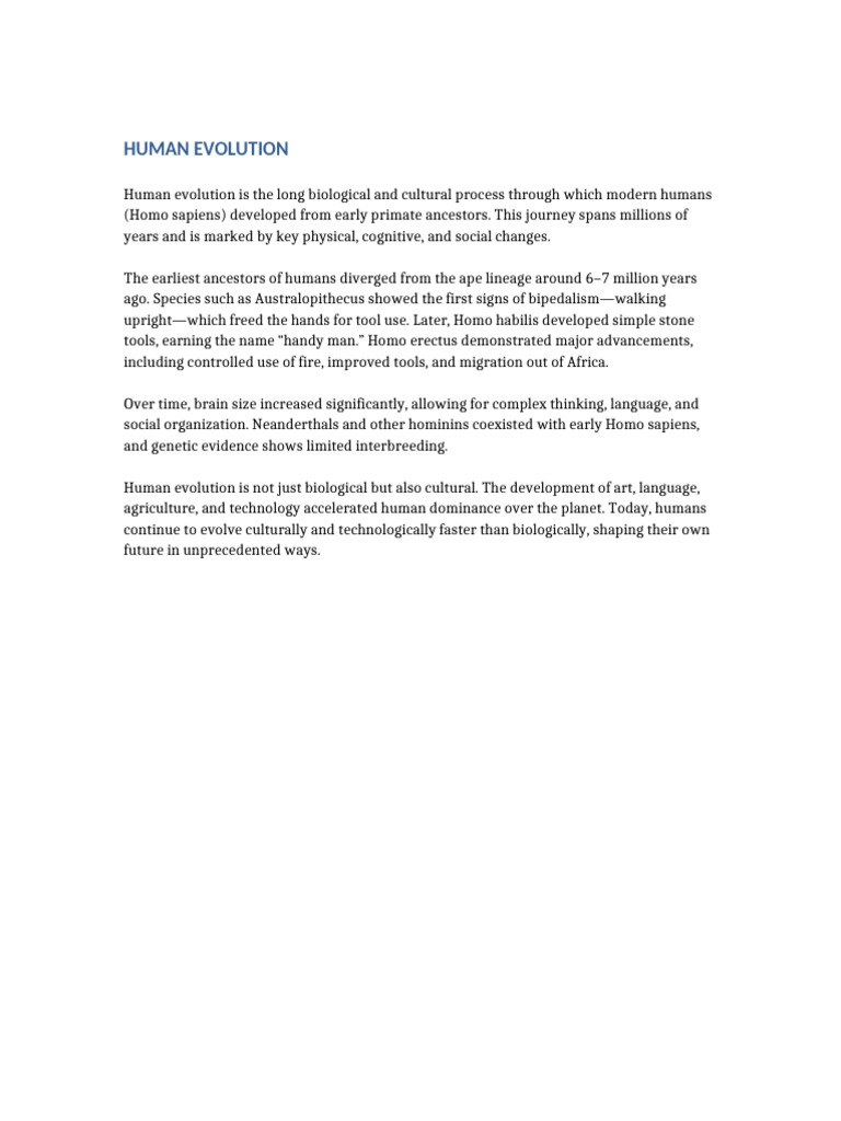 Human Evolution | PDF