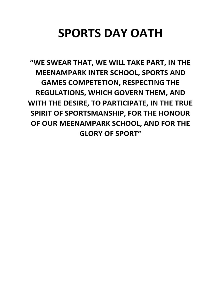 Sportsday Oath Final | PDF