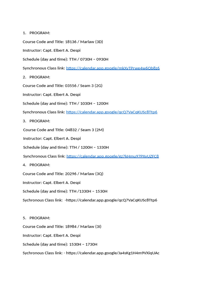 Class Link | PDF