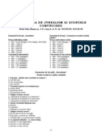 Subiecte Admitere 2005 Facultatea de Jurnalism Si Stiintele Comunicarii