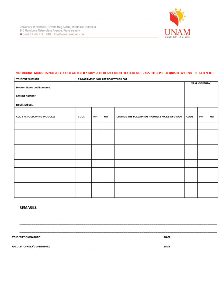 Module Addition and Change of Offering Type | PDF