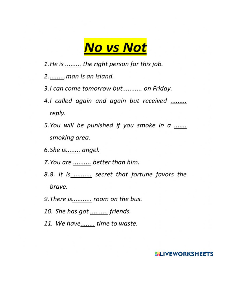 no vs not | PDF