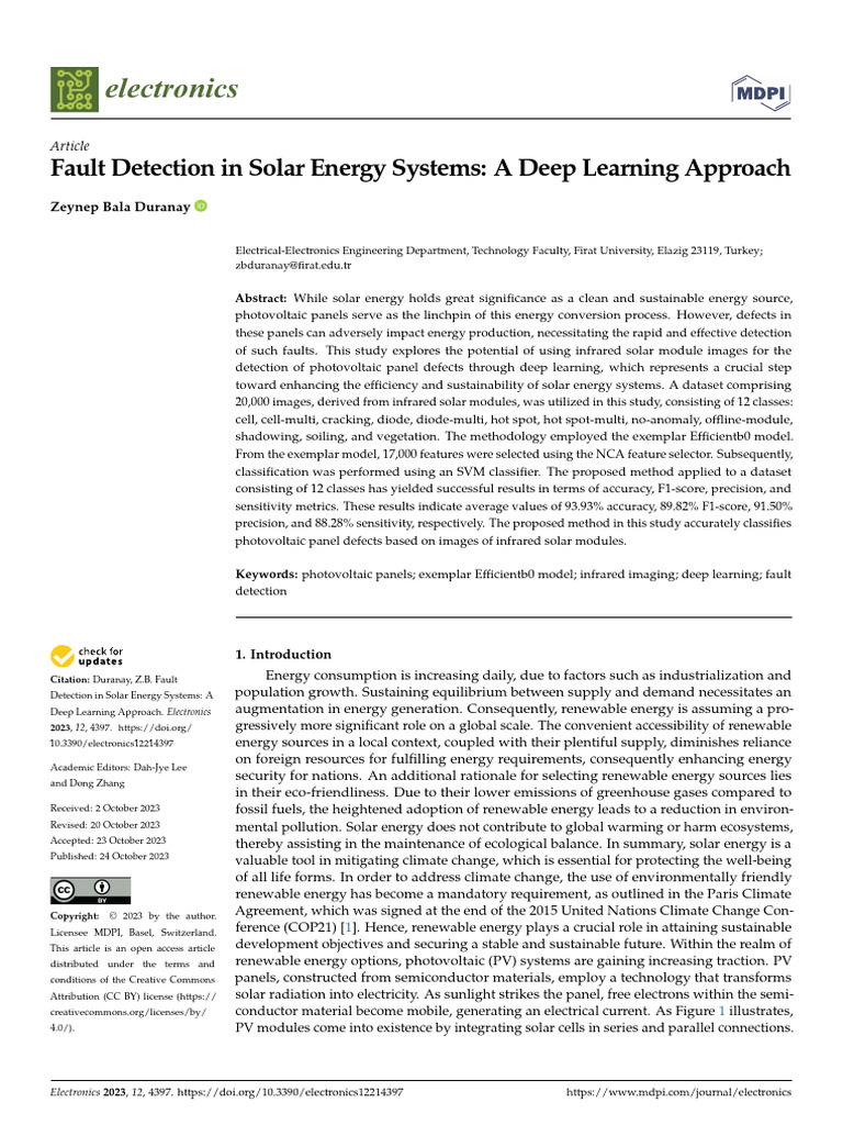 Electronics 12 04397 | PDF | Photovoltaics | Photovoltaic System