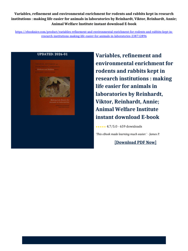 Variables, refinement and environmental enrichment for rodents and ...