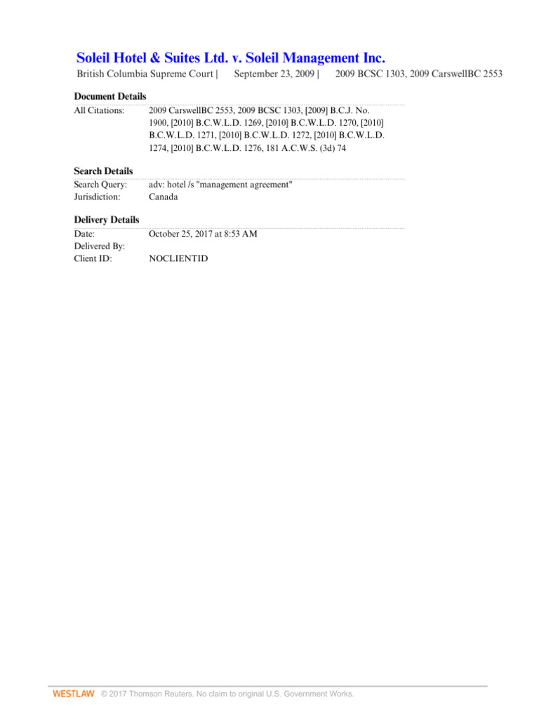 Soleil Hotel And Suites Ltd v Soleil Management Inc | PDF | Witness ...