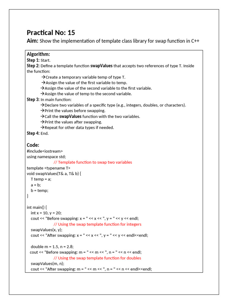 C++ Practical 15 | PDF