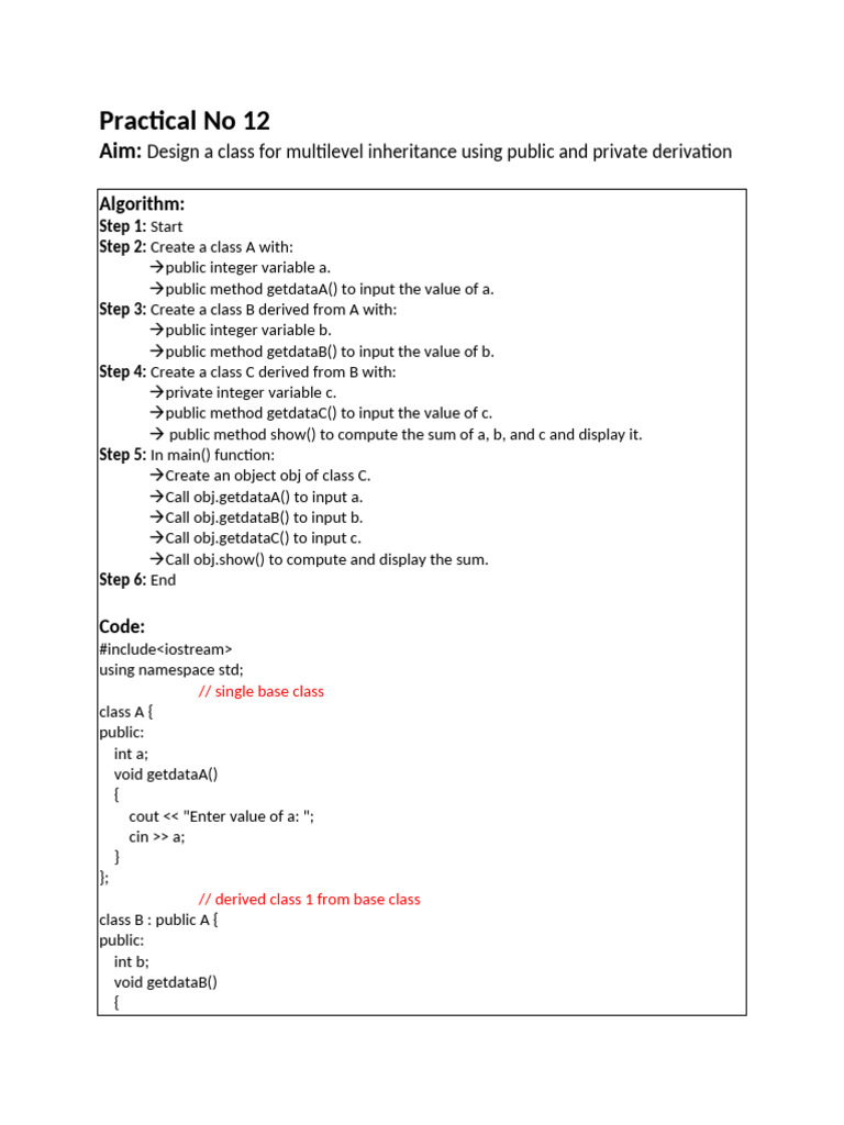 C++ Practical 12 | PDF