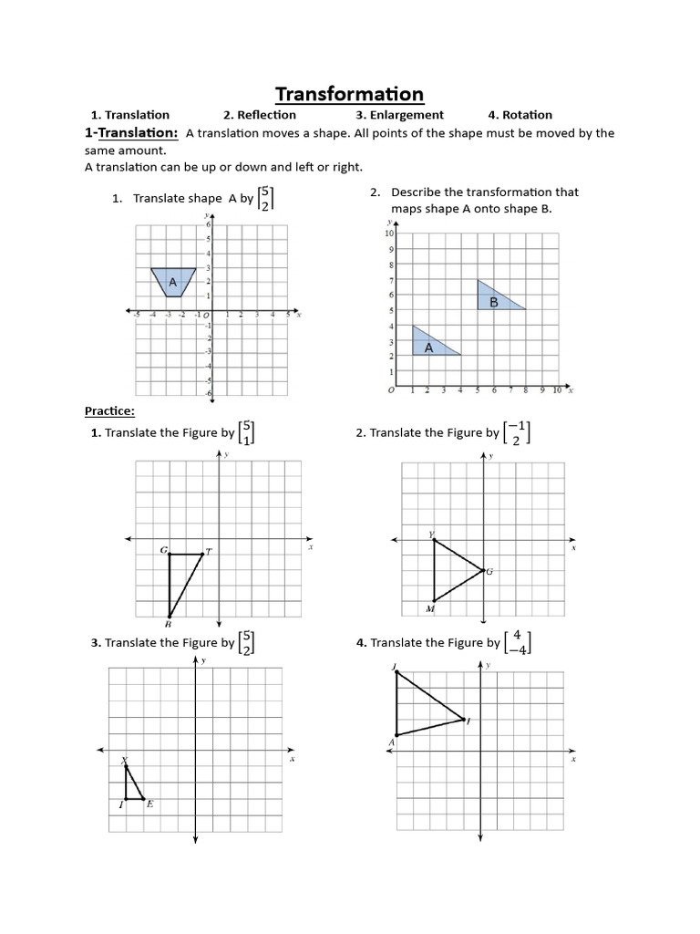 Transformation-Basic Plus Practice | PDF | Shape | Mathematics