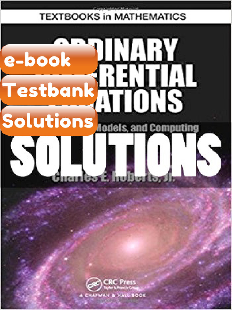 eBook & Testbank Ordinary Differential Equations Applications Models ...