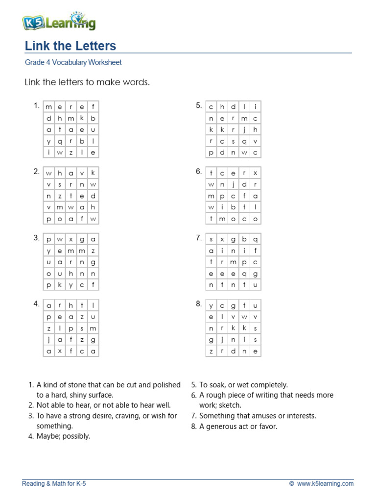 Grade 4 Link Letters 5 | PDF | Chess Theory | Chess