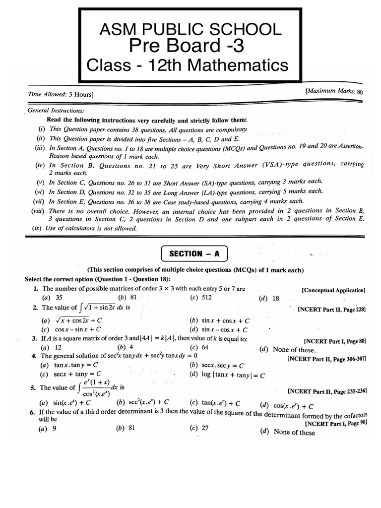 Maths Final Paper | PDF