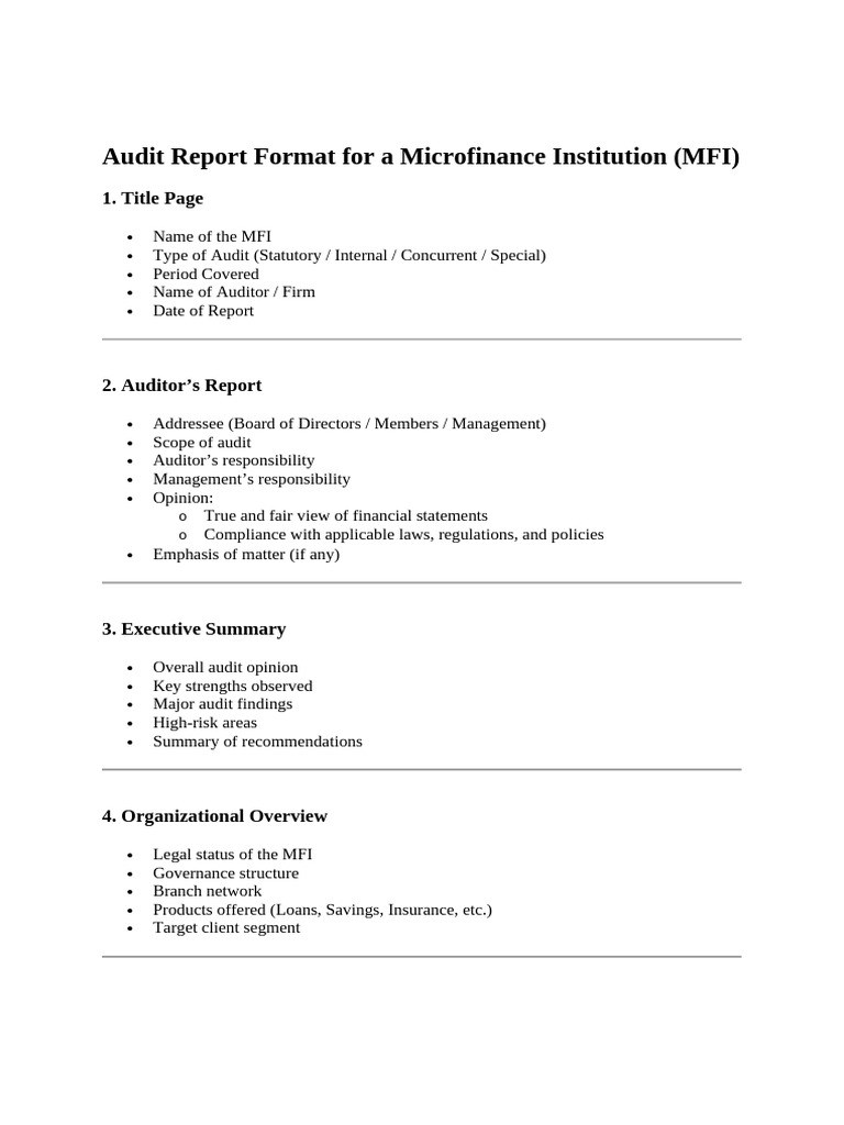 Audit Format | PDF | Regulatory Compliance | Audit