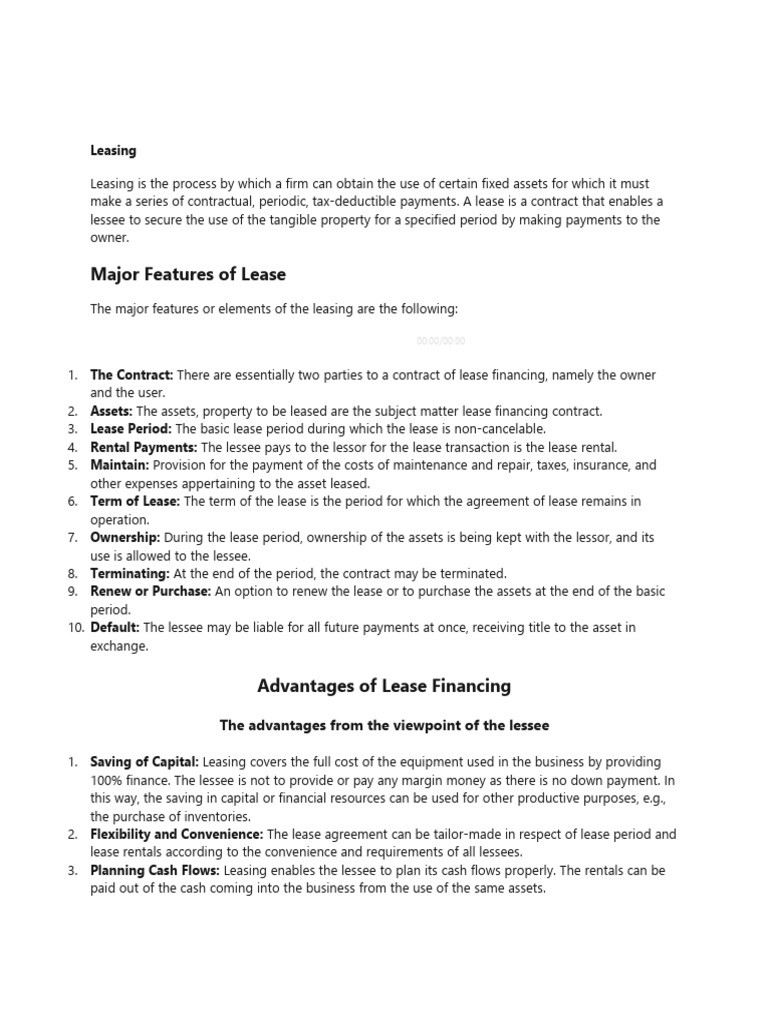 Leasing | PDF | Lease | Financial Services