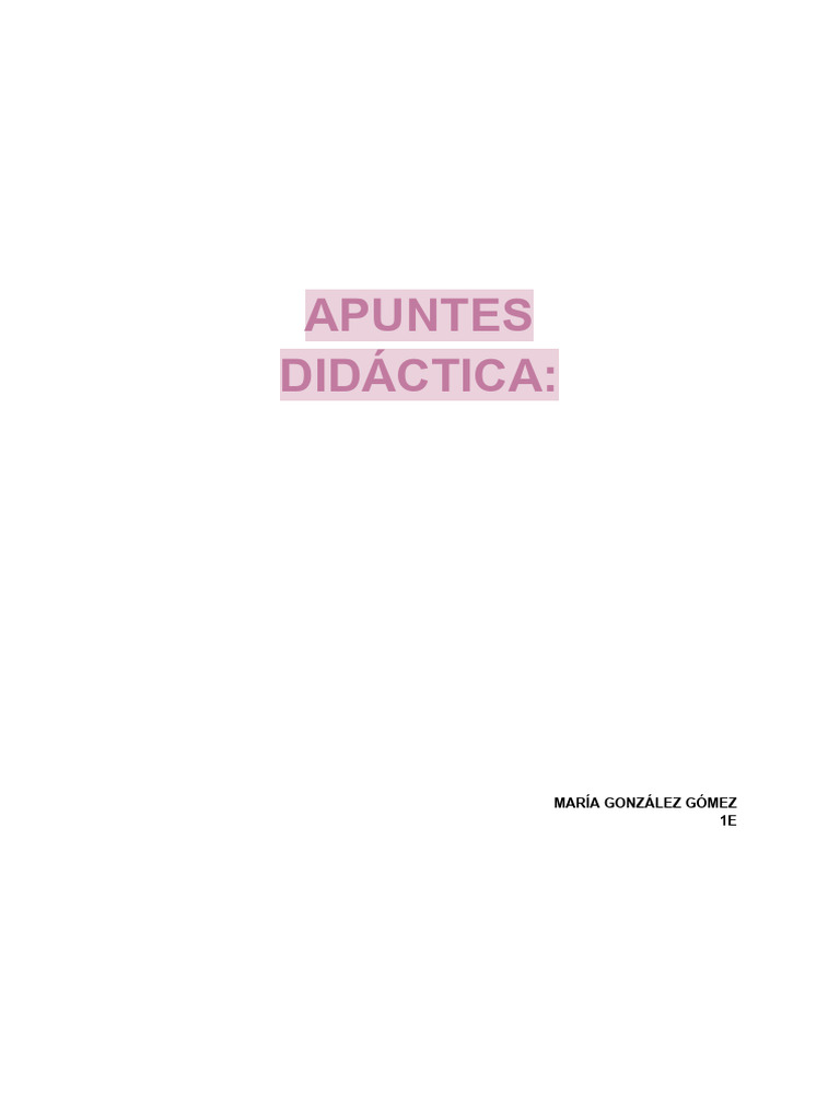 Apuntes Didáctica | PDF | Plan de estudios | Evaluación