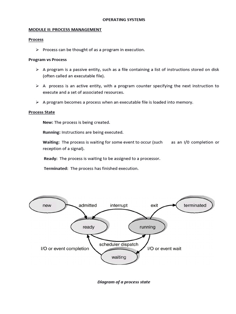 OS MOD 2 points | PDF | Scheduling (Computing) | Process (Computing)
