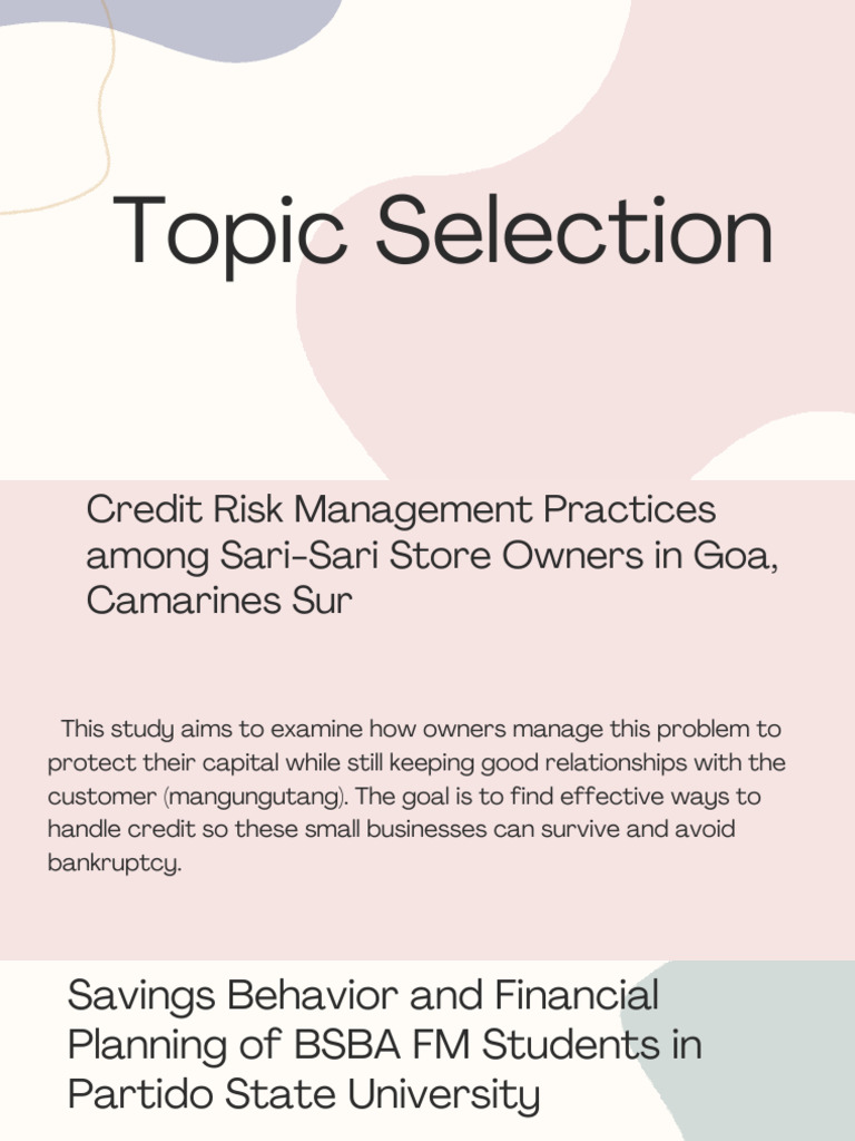 Topic Selection | PDF