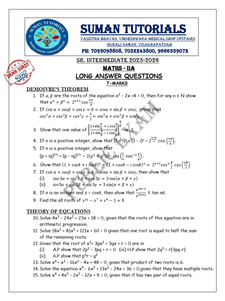 SR. 2025-2026 2A 7M & 4M | PDF | Variance | Mean