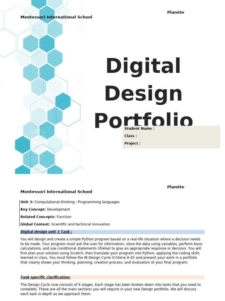 MYP3 Scratch To Python Portfolio | PDF | Computer Programming | Python ...