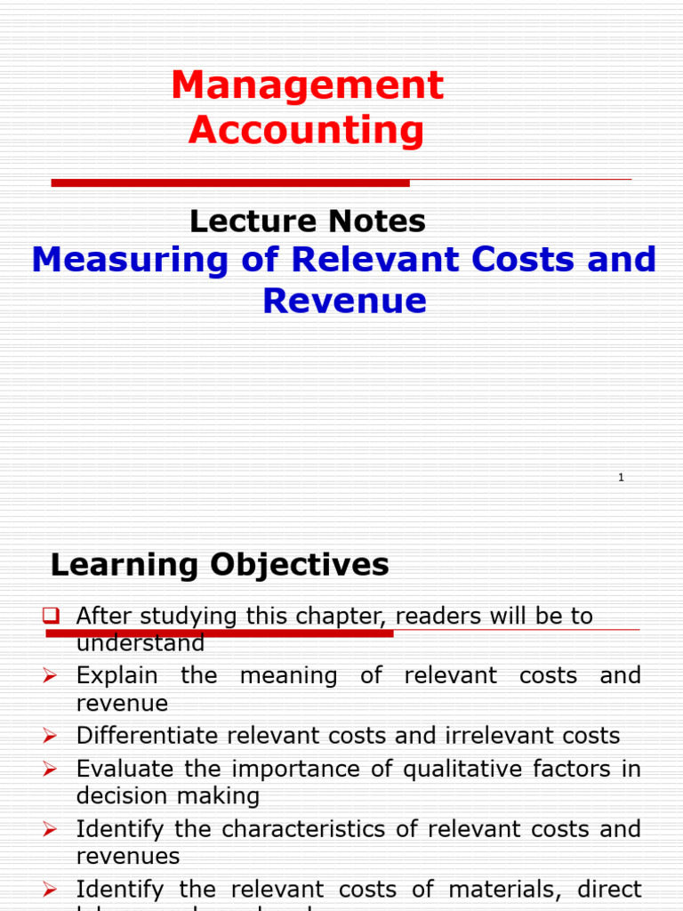 Current Relevant Cost | PDF | Cost | Depreciation