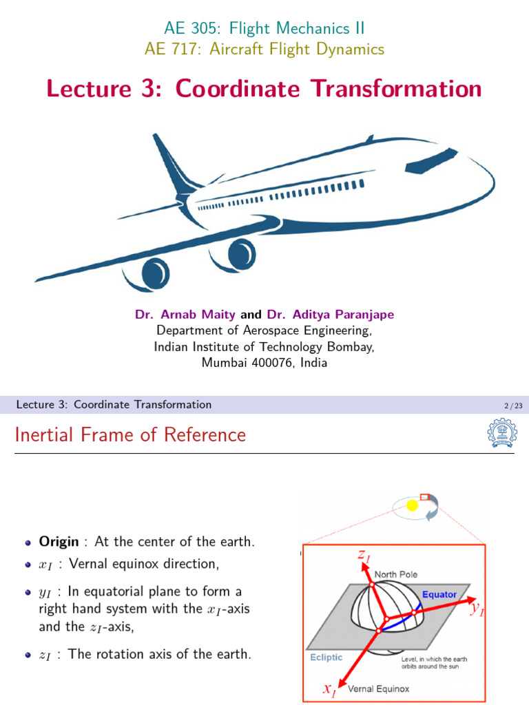 Lecture 3-Coordinate Transformation-2023-AE 305 & AE 717-AM | PDF ...