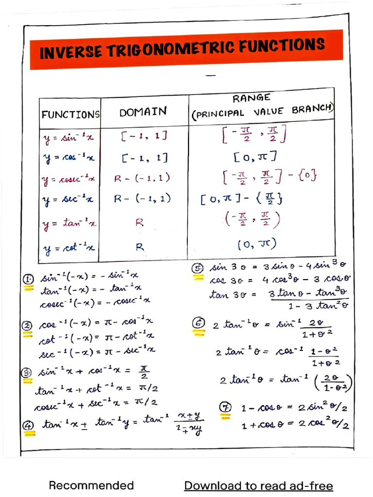 Grade 12 Formulae | PDF