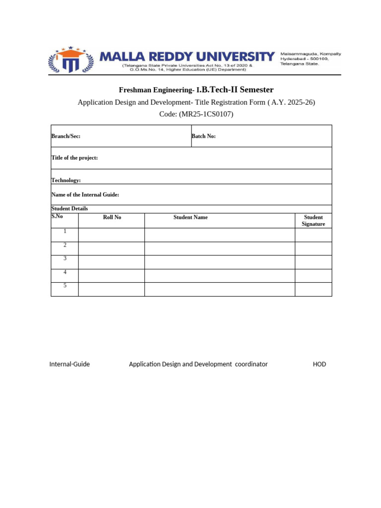 ADD - Title Registration Form-1 | PDF