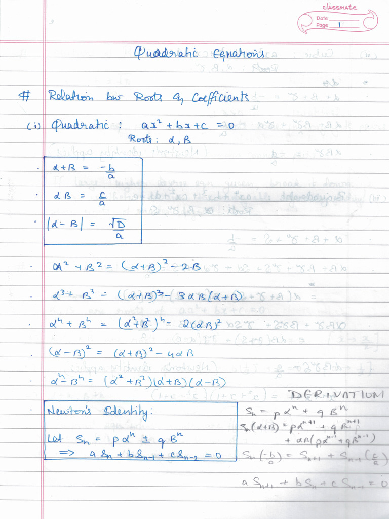 Quadratic Equations | PDF