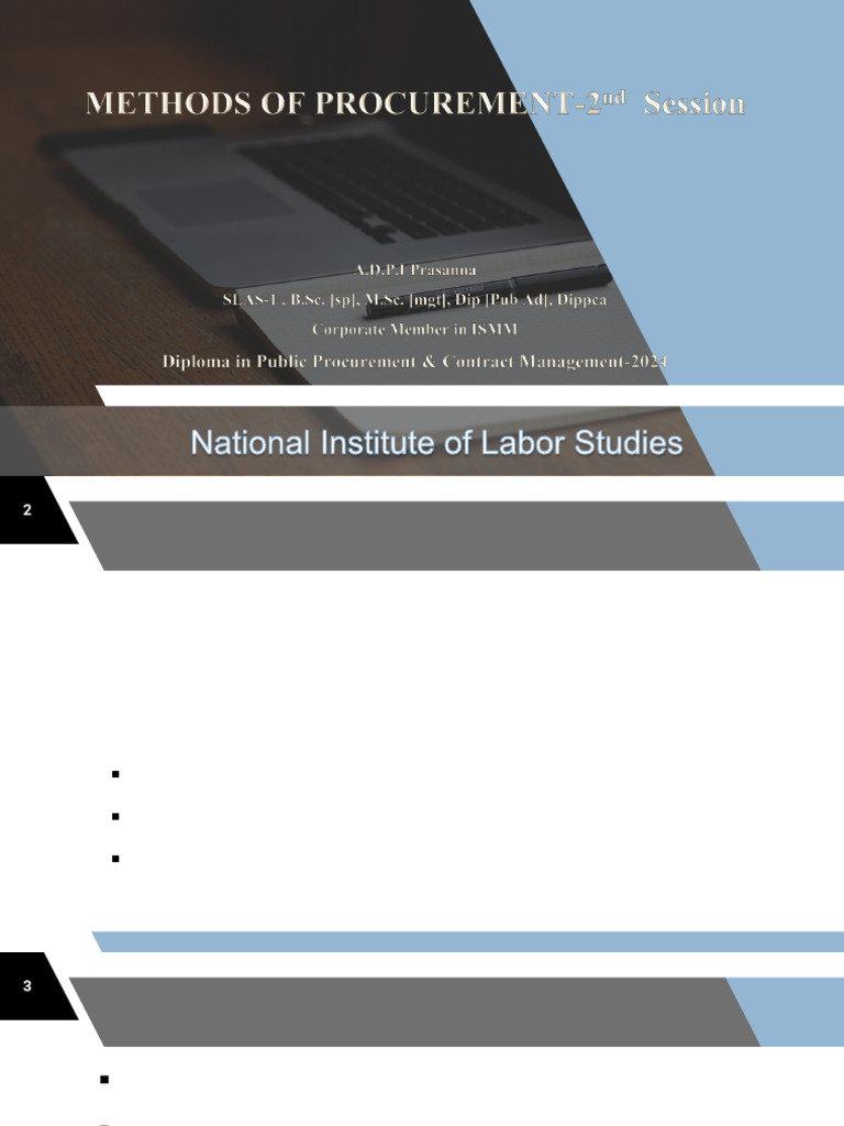 Methods of Procuremen - Session 2 (20.01.2025) | PDF | Procurement ...