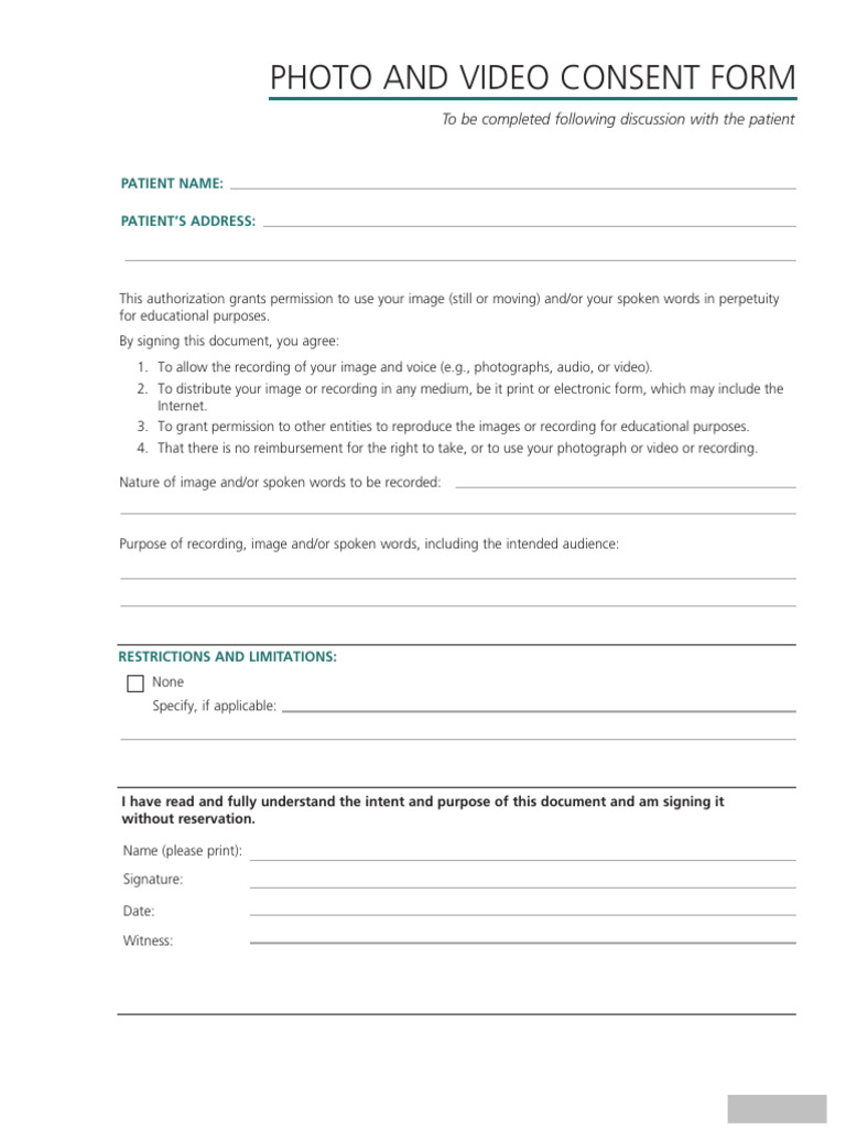 Com Photo and Video Consent Form-E | PDF