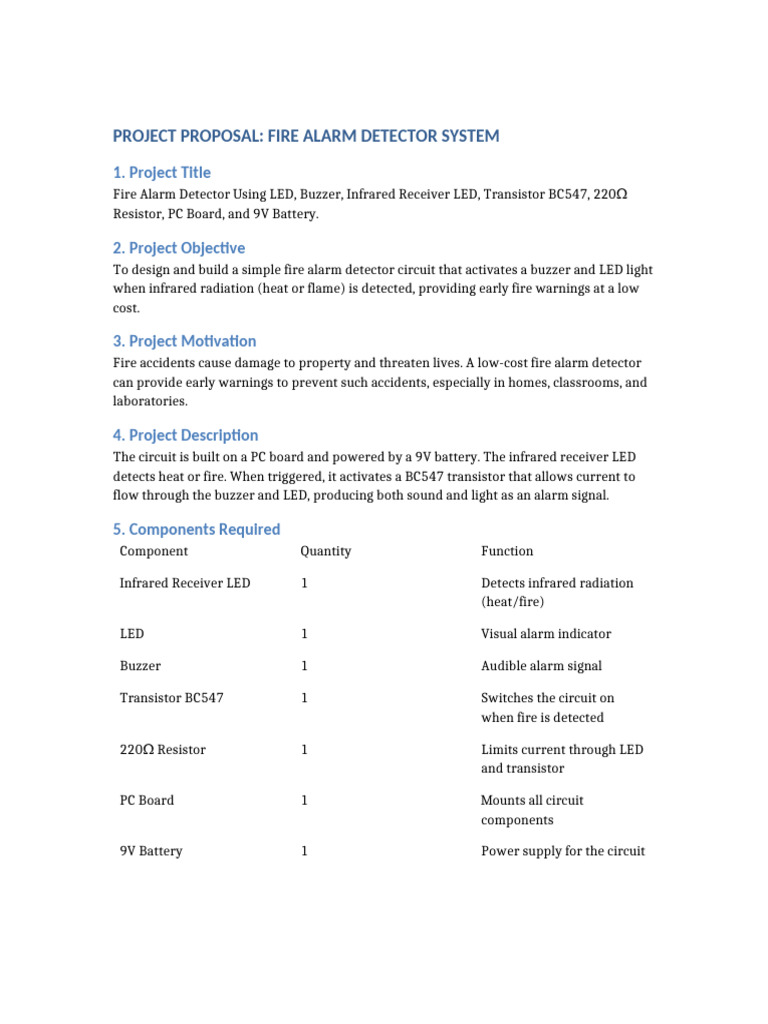 Fire - Alarm - Detector - Project - Proposal Presentation | PDF | Light ...
