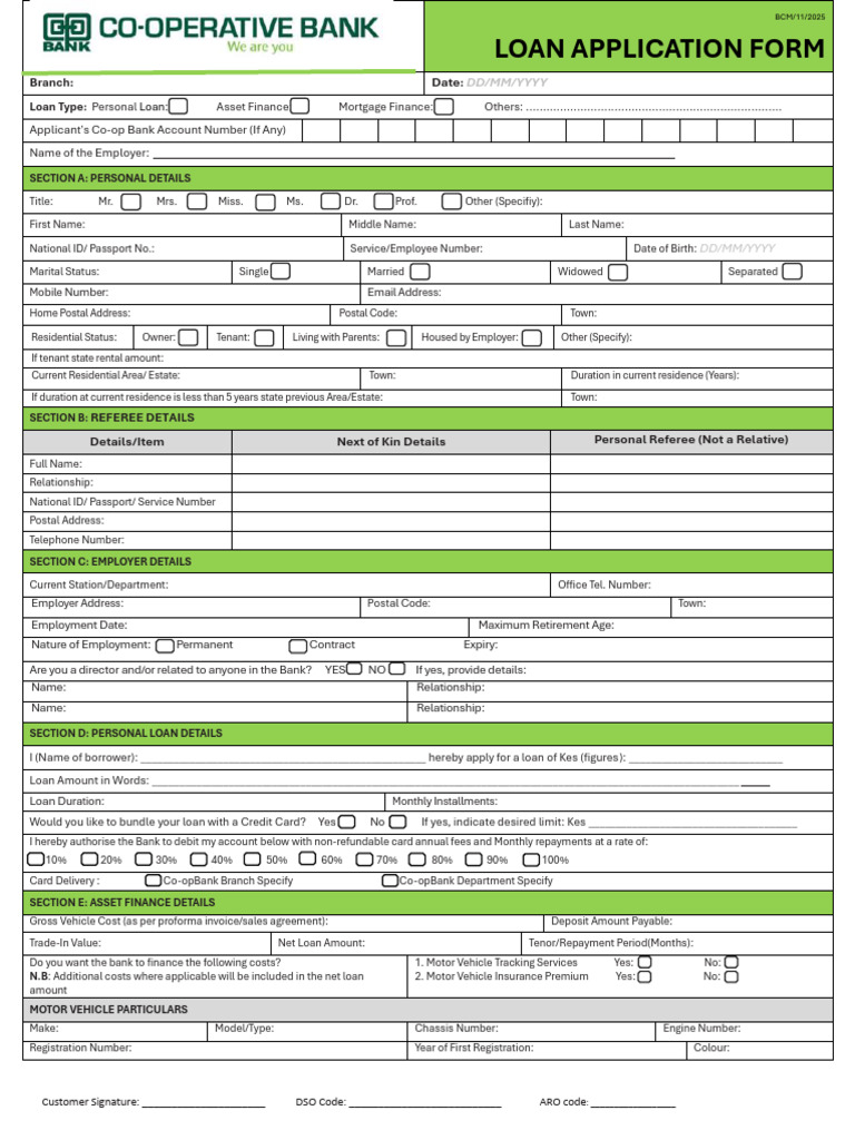 Loan Application Form | PDF | Loans | Banks