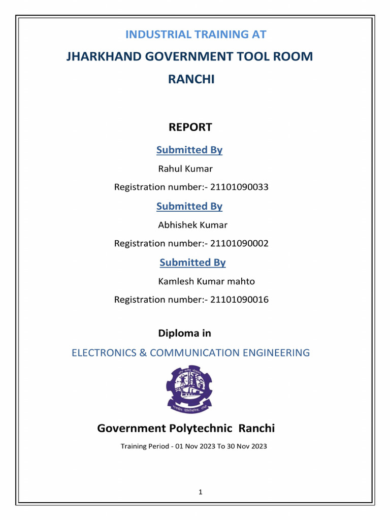 Tool Room Ranchi | PDF