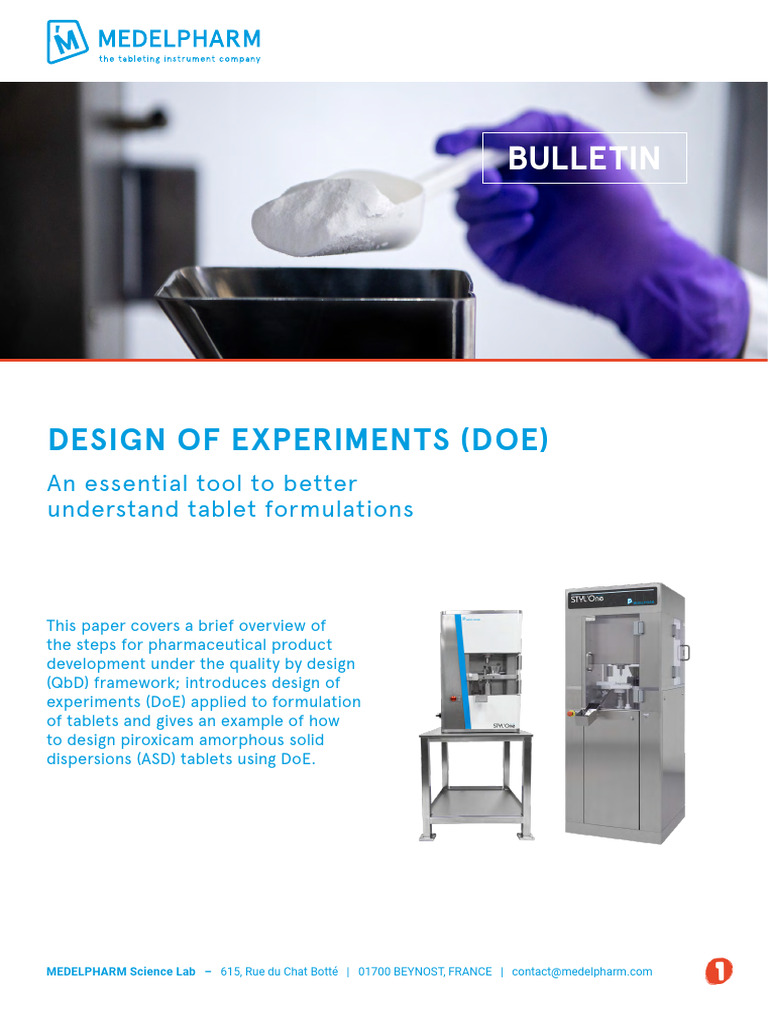 DoE - An Essential Tool To Understand Tablet Formulation | PDF | Tablet ...