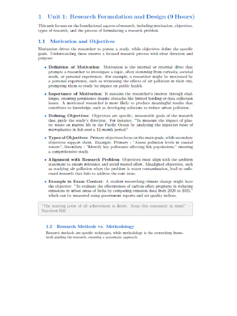 Research Methodology Unit1 | PDF