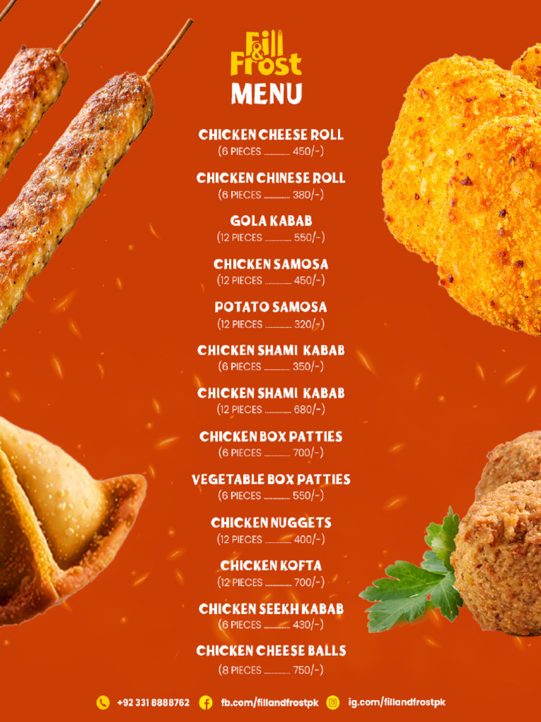 Fill and Frost Menu | PDF