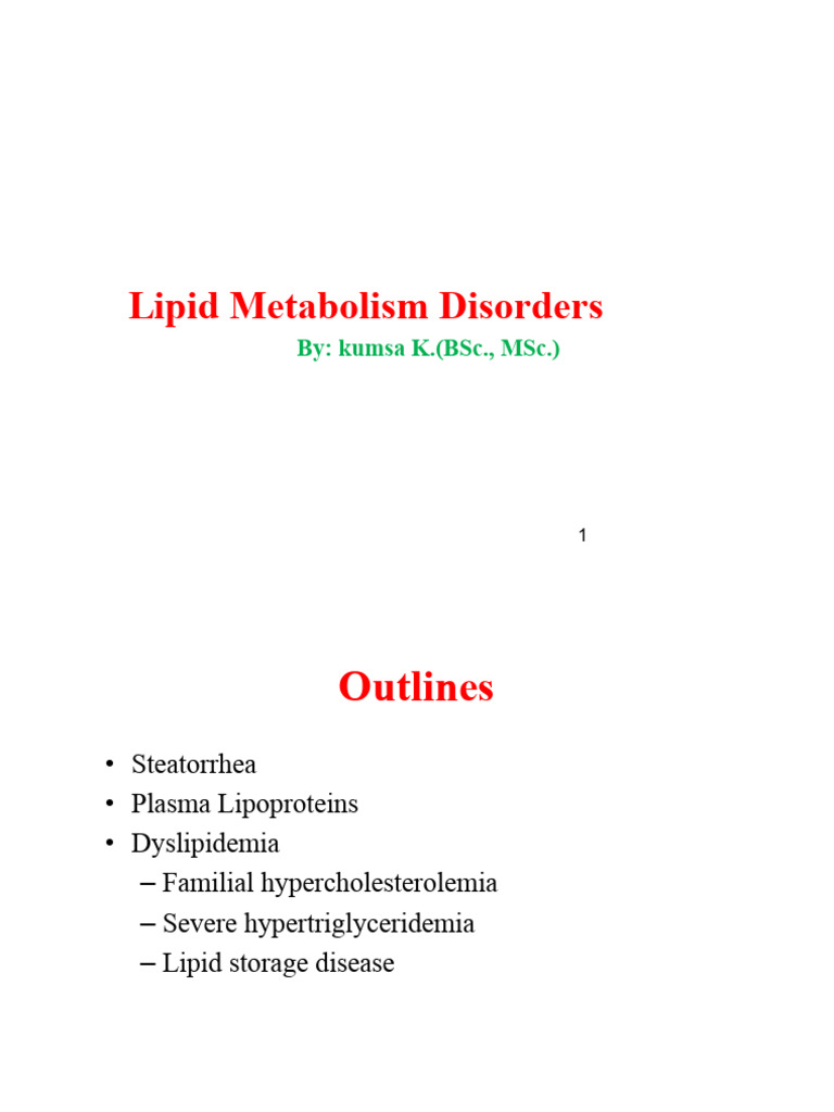 3.lipid Metabolism Disorder | PDF | Lipoprotein | Membrane Active Molecules