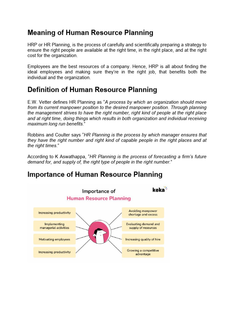 Unit 2 Human Resource Planning | PDF | Human Resources | Human Resource ...