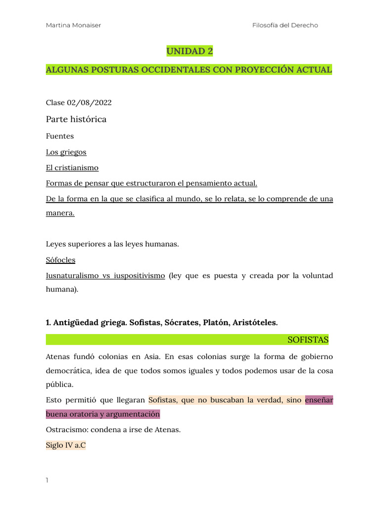 Filosofia Unidad 2 | PDF | La Ley natural | Moralidad