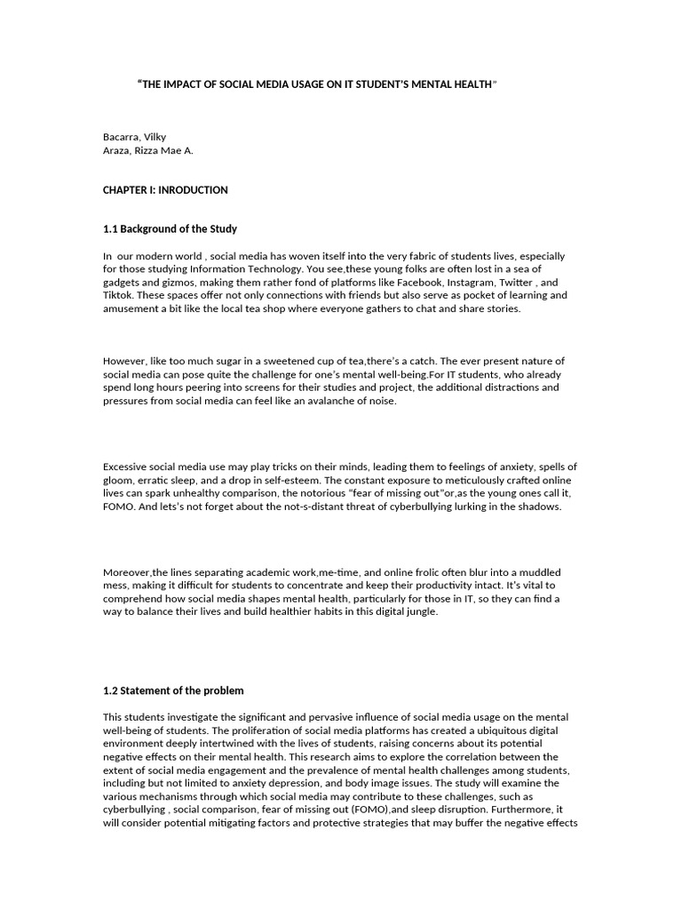 The Impact of Social Media Usage On It Student | PDF | Survey ...