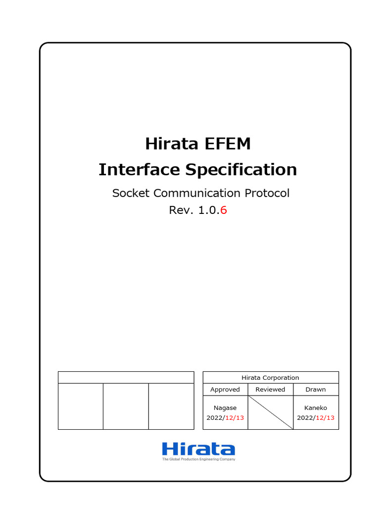 PLP - EFEM - EQ Master - Interface Specificaiton (Soket Comm.) V1.0.6 ...