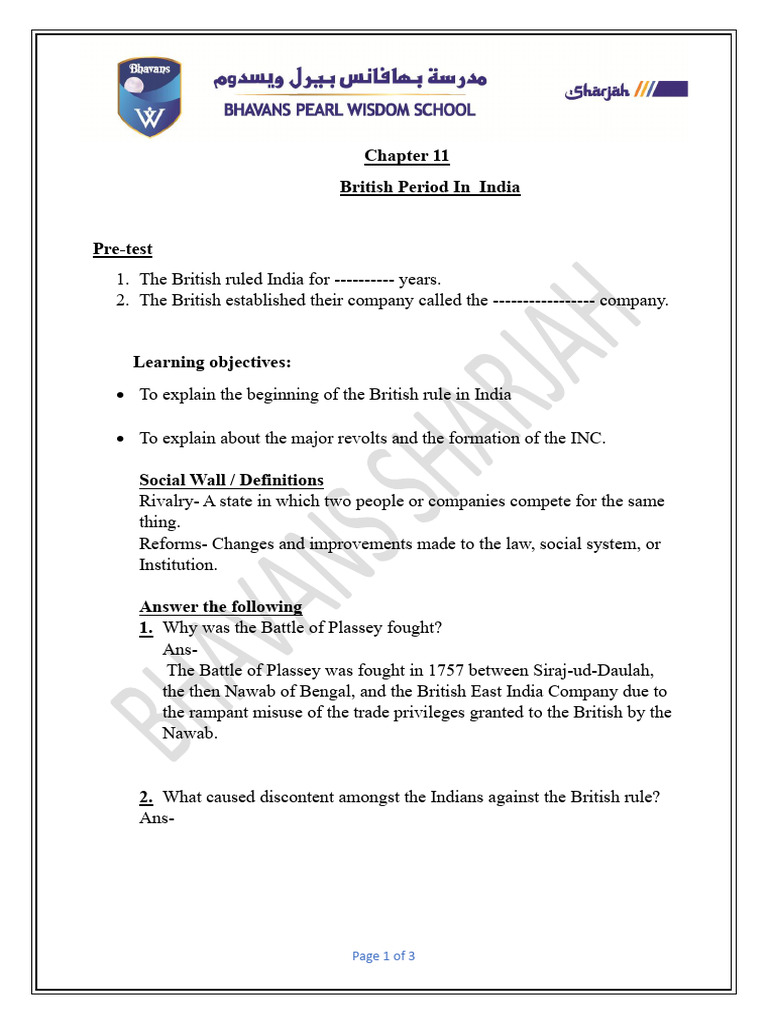 British Period in India - Notes | PDF | British Raj | British Empire