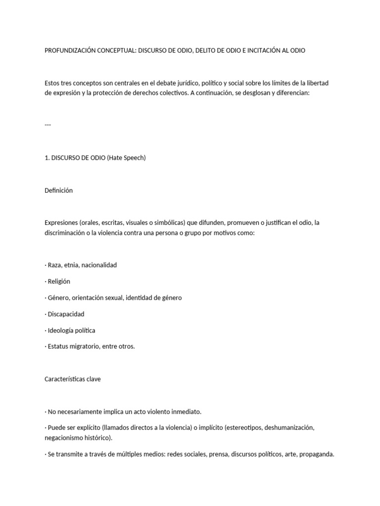 Discurso de Odio | PDF | El discurso del odio | Odio